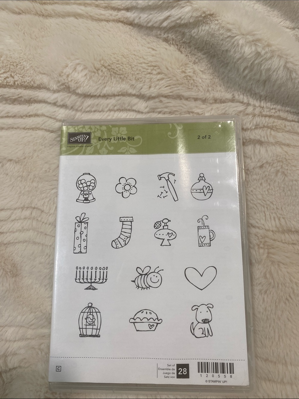 Stampin' Up! Every Little Bit Clear Stamp Set - Green and Cream